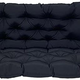 Outside Benches Cushion with Backrest, Thicken Swing Cushions 2/3 Seater Replacement, Porch Swing Cushions Outdoor (40 x 60 inch, Black)-image-11