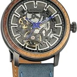 Titan Magnate Blue Dial Automatic Leather Strap Analog Watch for Men-NS1797KL02F/NT1797KL02F-image-27