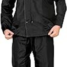 Os rainwear Rain Coat for MENS Waterproof Reversible Double Layer with Hood Set of Top and Bottom Packed in a Storage Bag 2 Way (Both side) Wearable-16