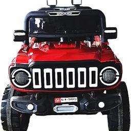 URBANTOTS Jeep Ride On Car for Kids, LED Lights, Music Player with USB, Swing Suspension, Bluetooth Remote, Battery Operated Electric Jeep Toy for Toddlers Ages 3-8, Red Colour (908)-image-60