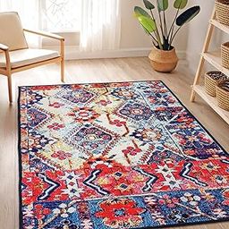 Status Contract Rugs for Living Room|(4x6ft) 3D Printed Carpet for Living Room Decor|Anti Skid Backing Home Essential| Boho Rugs for Living Room (Vintage 406), Polyester, Multicolor, Rectangular-27
