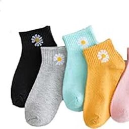 Womans & Girls Printed Ankle Length Cotton Socks (Pack of 5, Multicolor)-picture-49