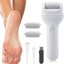 ZIBUYU® Foot Scrubber for Dead Skin, Callus Remover with 3 Rollers, Pedicure Machine Foot Spa Electric for Improve Rough Callus on Heel Rechargeable Electronic Pedicure Scrubber Tool-picture-12