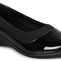Women's Black Wedge Heel Ballet Flats | Stylish & Comfortable Slip-On Bellies | Formal, Office & Casual Wear Ballerina Shoes for Women & Girls-9