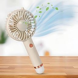 Mini Portable USB Hand Fan with Light | Rechargeable Battery Operated Personal Hand Fan | Summer Cooling Table Fan with Stand | For Home, Office, Indoor, Outdoor, Travel For Women and Men-picture-10