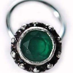 Stone Nose Pin Wire Nose Pin in Pure 92.5 Sterling Silver-image-98