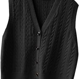 Knit Vest Shopping Button Sport Fashion Clothing Vintage Design Lady Sweater Length 53cm Black|Clothing Shoes & Accessories | Womens Clothing | Coats & Jackets-47