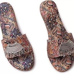 Women's Ethnic Flats, Women's Traditional Slip-On Slipper, Rajasthani Chappal Banjara Style (Ethnic Flats)-image-99