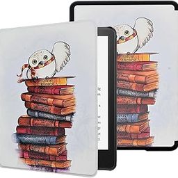 YHB Case for 6.8" Kindle Paperwhite (11th Generation-2021) and Kindle Paperwhite Signature Edition, Slim PU Leather Folio Stand Shell Shockproof TPU Back Cover,Magical Cute Owl-image-65
