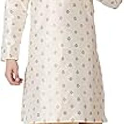 Men's Silk Blend Printed Kurta Dhoti Set-image-79