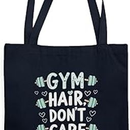 Canvas Eco-friendly Zipper Tote Bag for College Girls - Campus Casual Collection - Gym Hair Don't Care-image-98