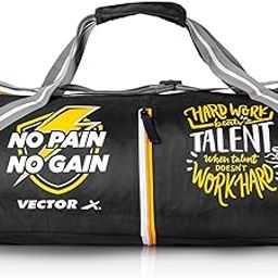 No Pain Gym Duffel 22L Sports Bag for Men and Women with Shoes Compartment Polyester | Front Utility Pocket |Durable Base | Adjustable Shoulder Strap (Black)-image-66