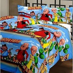 TEEJA Ac BlanketDohar Fabric Micro Polyester AllWeather 120 GSM Printed Lightweight Multi Col. Cartoon Kids (Single Bed, Motu PATLU)-picture-20