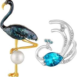 Combo of Meenakari Work and Aqua Blue Crystal Birds-Shaped Saree Pin Wedding Brooch for Women (CO1105775M)-55