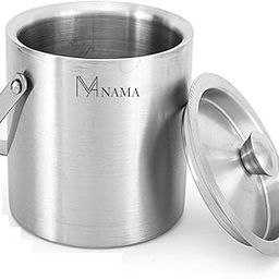 NAMA Double Walled Stainless Steel Insulated Ice Bucket with Lid | 1 Liter Ice Box | Keeps Ice Cold Longer | Essential Bar Accessories for Home Bar, Mini Bar, Wine & Cocktails-image-32