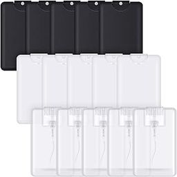 Hunky Dory 12pcs 20ml Combo White, Black, Transparent Pocket Spray Bottle Refillable Bottle Sanitizer, Perfume, Attar, Lotion, Moisture(Pack of 12)-48