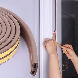 TILIQUA Self-Adhesive EPDM Sealing Strip Tape 5 Meter Sound Proof/Dust Proof Doors and Windows Foam Seal Strip Rubber Weather-strip (2 * 2.5 M = 5 METER) Pack of 1-6