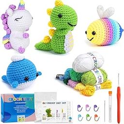 TecoKart® 4Pcs Crochet Set - Animals Series Crochet Kit for Beginners Adults and Kids, DIY Kit with Tools and Step-by-Step Video Guide-17