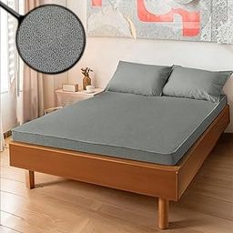 Maximus Cotton Feel Terry Ultra Soft Waterproof Mattress Protector Bed Cover Queen Size Bed – 78x60 - Grey-image-13