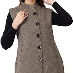 Winter Wear/Casual Wear/Outdoor Wear/Wool Blend/Round Neck/Solid/Sleeveless Nehru Jacket(4228)-image-80