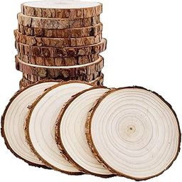 NJ Natural Wood Coaster/Slices with Bark – 4 inch Wood Craft kit, Wooden Coaster, DIY Crafts Coasters Christmas Rustic Wedding Decorations Wooden Handcrafted Coffee Coasters (8)-image-55