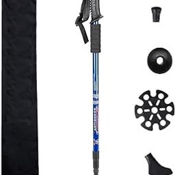 HVG TRADERS Trekking and Hiking Poles - Lightweight, Anti-Shock Trekking Sticks for Men and Women - Adjustable Walking Poles with All Terrain Accessories and Carry Bag-image-71