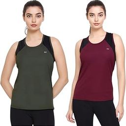 Gym Sleeveless T Shirt for Women, Sports Tank Tops for Women, Yoga Tank, Gym Vest for Women, Gym Workout Wear Women, Combo Polyester Tops for Women (Pack of 2)-image-13