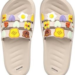 Slides (Women 3 Stripes) Slippers for Women Stylish|Comfortable|Soft|Lightweight|Anti-Skid|Slides|Lab tested|Casual|EVA Slippers|Chappals|Slides|Sandals, Womens|Girls-59