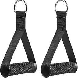 FITCOZI Upgraded Heavy Duty Exercise Handles, Cable Machine Attachments Resistance Bands Handles with Solid ABS Core Grips Fitness Strap Stirrup Handle Cable Attachment Silicon Grip (Set of 2)-21