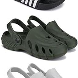 WINGSCRAFT Lightweight,Classic Slider || Sandals with Clogs for Men-Combo(3)-3024-3137-3135-8 Grey-picture-54
