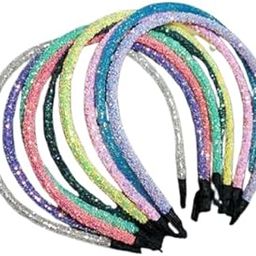 Glitter Hair Sparkle Skinny Headband Multicolor HairBand Stylish Hair Accessories for Baby Girls (Pack of 6)-22