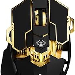 SEUNKWANG EWEADN G5 Wired Gaming Mouse, Ergonomic RGB Computer Mouse, 12800 Adjustable DPI, 9 Programmable Macro Buttons with Rapid Fire Key Compatible for PC/Laptop/Windows- Black&Gold-image-67