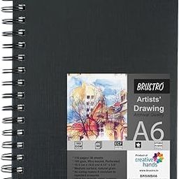 Brustro Artists Wiro Bound Sketchbook, A6 (Small 105 x 148 mm) Size, 116 Pages, 160 GSM-24