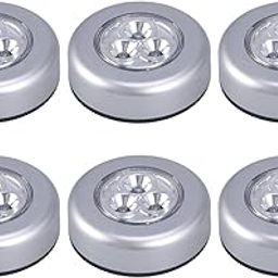 LEORX 6pcs Battery Powered Wireless Stick-on Click 3-LED Push Light Lamp (White Light)-10