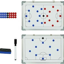 GISCO Portable Double-Sided Magnetic Coaching Board for Football, 18 x 12 inch, Professional Winning Strategy Training Assistant Tactics Board with Erasable Write-Wipe 2 in 1 Marker Pen-73