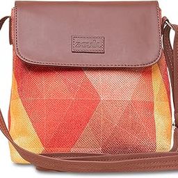 GeoOptics Abstract Printed Women's Hand Crafted Vegan Leather Multicolour Flap Sling Bag-18