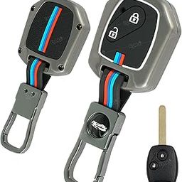 FlyPico Metal Silicon Key Cover Compatible for Honda City Old BRIO Amaze Jazz MOBILIO Civic Old 2 Button Full Metal Protections Special Feature Visible in Low-Light Conditions-image-59