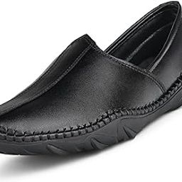Men’s Ethnic Slip On Mojaris | Black Genuine Leather Flexible Stylish Nagra Juti for Men | Lightweight and Comfortable Stylish Stitched Jutis and Mojaris for Kurta Pajama | LSAXNGCSJB-image-62
