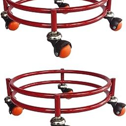 BIRDWING Heavy Gas Cylinder Trolley with Durable Anti-Jamming Wheels for Home & Kitchen | Smooth Mover Cart for Utility | Heavy Duty 4-Wheel Steel Gas Cylinder Stand for Kitchen ( Pack Of 2 )-image-46