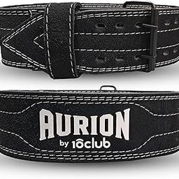 AURION by 10 club 10MM Sued Leather Weightlifting Belt with Buckle | Heavy Powerlifting Gym Belt- Squat | Deadlift | Black (M)-picture-22