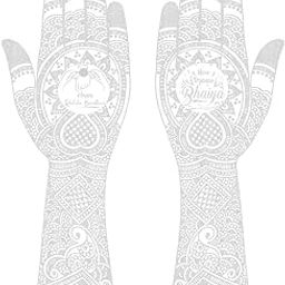 ORDERSHOCK Classic Silver Mehndi with Rakhi & Mera Piyara Bhai Design for Raksha Bandhan, Time Saving & Simple Silver Mehndi Sticker for Girls & Women-image-12