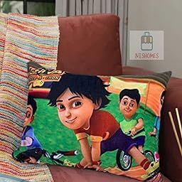 Velvet Cartoon Printed Velvet Baby Pillow - 12x18 inches-image-38