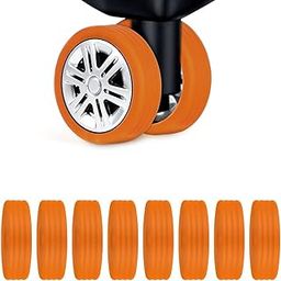 Fabam Luggage Wheel Silicone Protector Cover, Trolley Wheel Cover Silicone Wheel Cover for Trolley Bag Wheel Protector Noise Reduction, Anti-Scratch Travel Bag (Orange, Pack of 8)-14