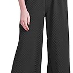Women's Casual Wide Leg Dress-Pants, High Elastic Waisted in The Back Business Flowy Trousers with Pockets-image-15