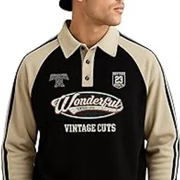 jump cuts || Mens || Printed || Polo Neck || Full Sleeve ||Cotton Blend T-Shirt-picture-30