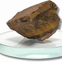 Dhaarmik Raw Healing Crystal Stone with Glass Base for Home Decor, Vastu & Energy – Pyrite, Rose Quartz, Tiger Eye, Tourmaline, Aventurine, Sodalite, Jasper (Tiger Eye)-image-49