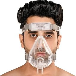 Synocare Cpap Mask Bipap Mask for bipap machine cpap machine for sleep apnea full face mask compatible to all cpap bipap machine with head strap 100% Transparent (SMALL)-20