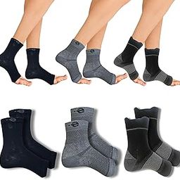 Ecosync Open Toe Bamboo Cotton Neuropathy Compression Socks - Combo Pack of 3 (Black + Shadow Grey + Black), Moisture-Wicking, Pain Relief, Breathable, Unisex, Eco-Friendly, Soft & Durable-image-85