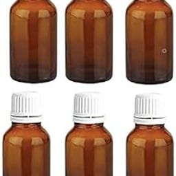 100ML Amber Coloured Glass Empty Bottle With Inner Dropper & White Cap pack of 6 || 100% Leak Proof for Oil/Liquid/Homeo-Pharma Grade-28