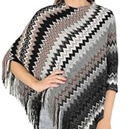 MANRA Women Woolen V-Neck Solid Plain Cape Coat Poncho for Winter Wear (SC 06)-picture-47